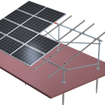 sistema de montagem solar híbrido em aço alumínio