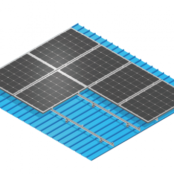 montagem solar de telhado de metal dobrado