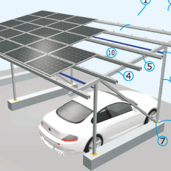 sistema de montagem solar para garagem