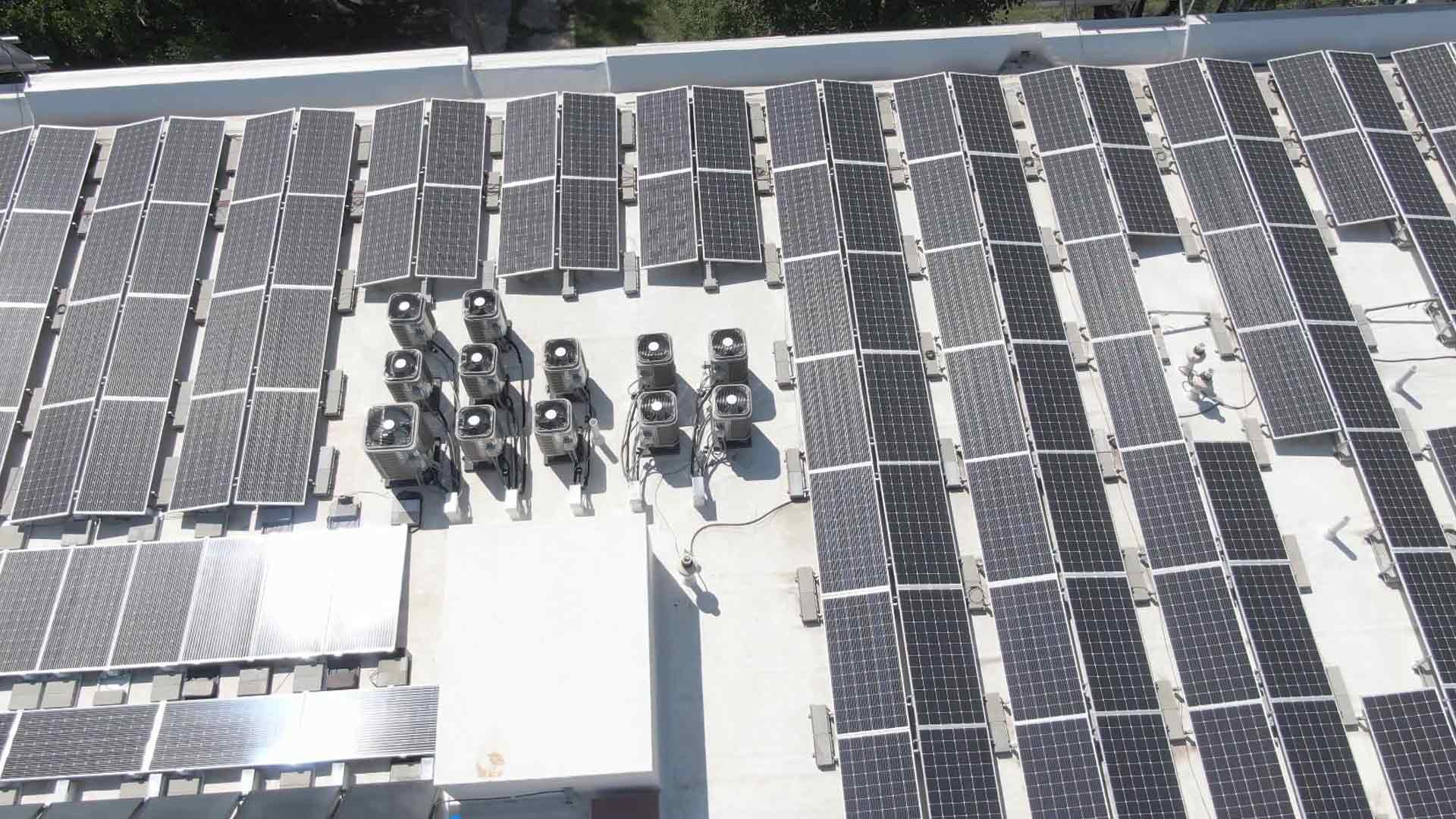 Suportes solares de telhado de lastro